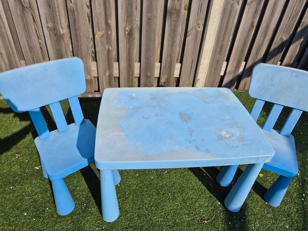 Te koop,ikea kinder tuinset., Tuin en Terras, Tuinsets en Loungesets, Ophalen, Gebruikt, 2 zitplaatsen