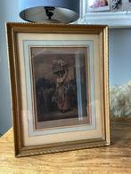 Antieke prent met lijstje, Ophalen of Verzenden