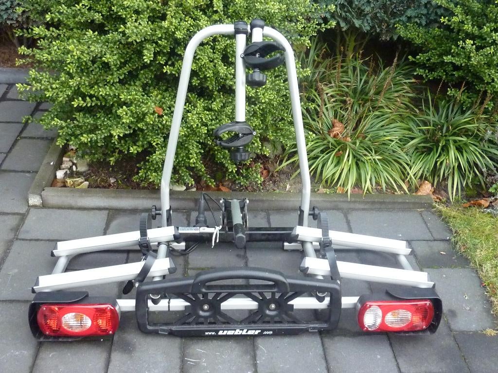 Fietsendrager Uebler F21 voor 2 elektrische fietsen, Auto diversen, Fietsendragers, Ophalen, Gebruikt, 2 fietsen, Trekhaakdrager