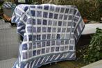 Clayre & Eef Plaid met patchwork motieven blauw / wit 230cm, Gebruikt, Blauw, Tweepersoons, Ophalen of Verzenden
