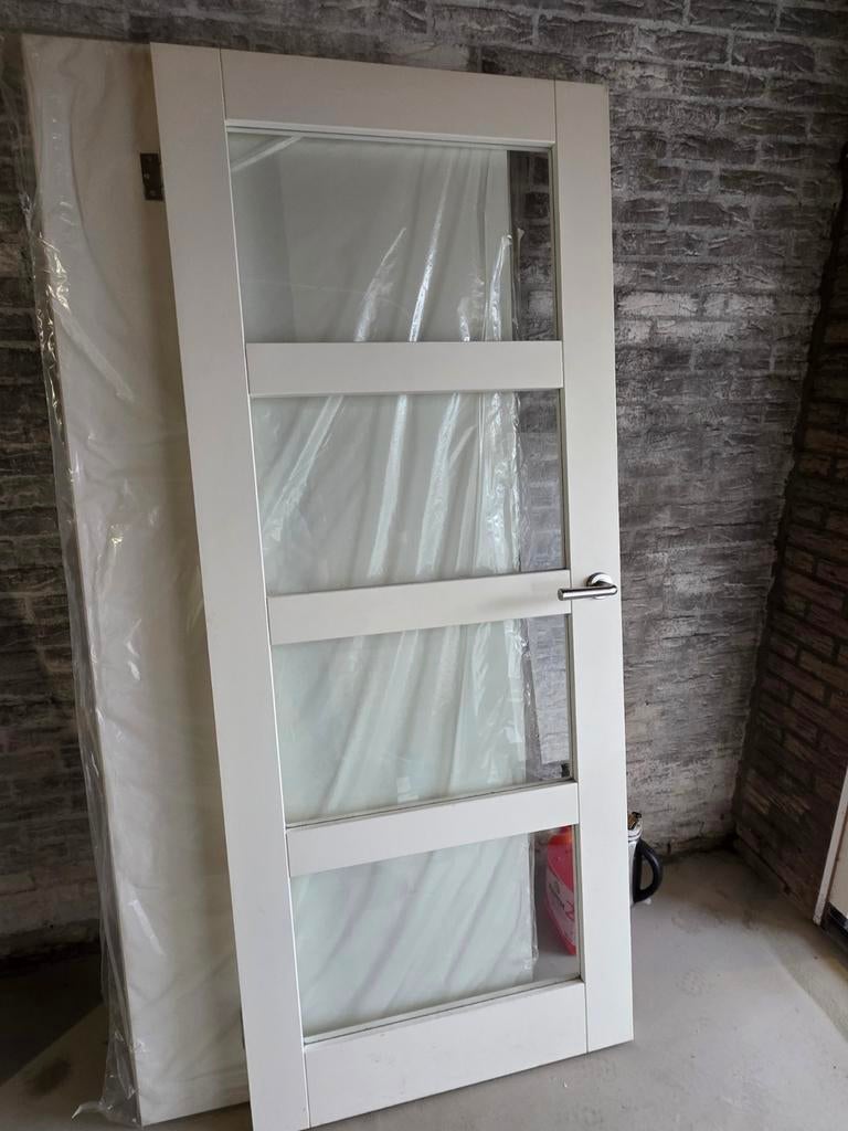 Taatsdeur met glas, Doe-het-zelf en Verbouw, Deuren en Horren, Ophalen, 80 tot 100 cm, Binnendeur, Minder dan 200 cm