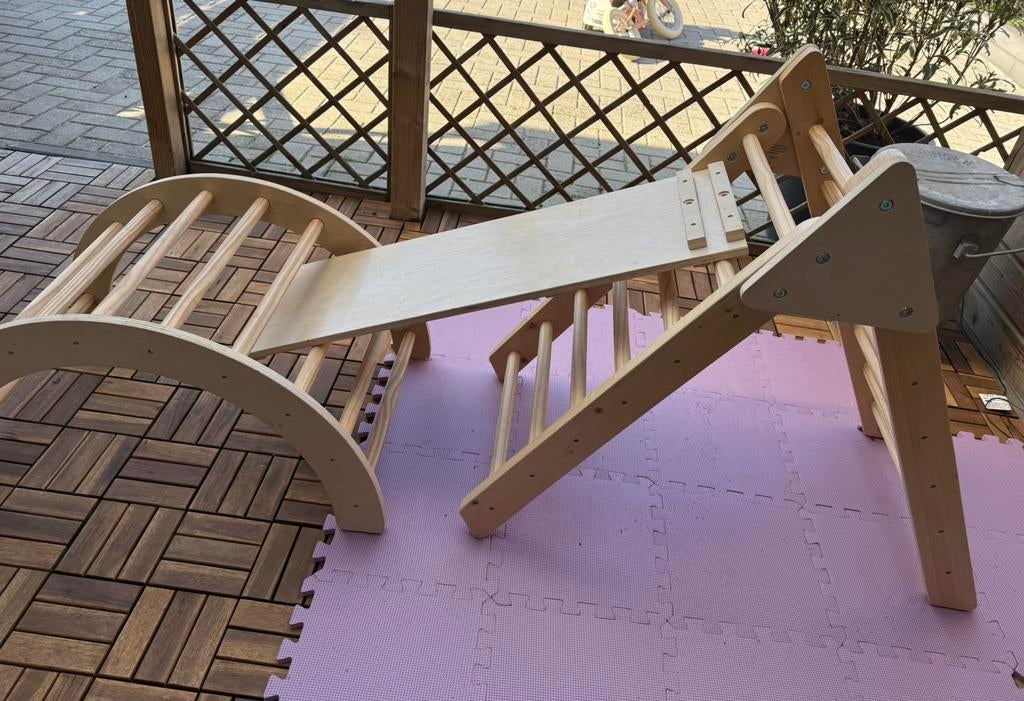 3 delig houten klimrek set, Ophalen, Zo goed als nieuw