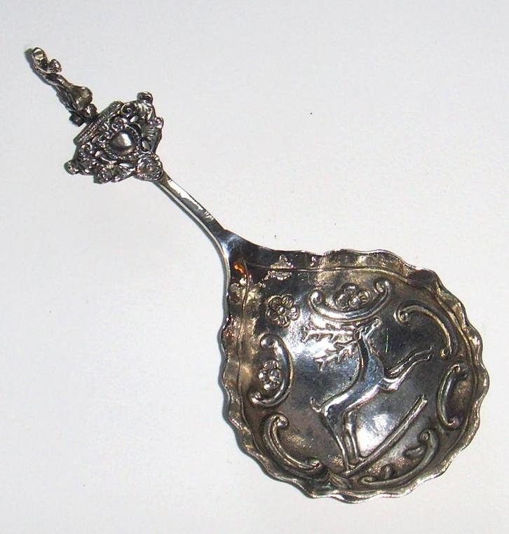 Antiek zilveren brandewijnlepel J. Hout Ververgaard, gekeurd, Antiek en Kunst, Antiek | Goud en Zilver, Zilver, Ophalen of Verzenden