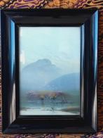 Stel mooie antieke ingelijste aquarellen uit Engeland., Ophalen of Verzenden