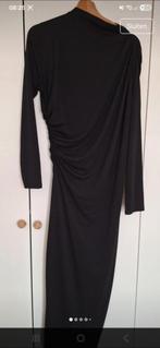 Rita Ora zwarte lange jurk met lange mouwen, gedrapeerd, Ophalen of Verzenden