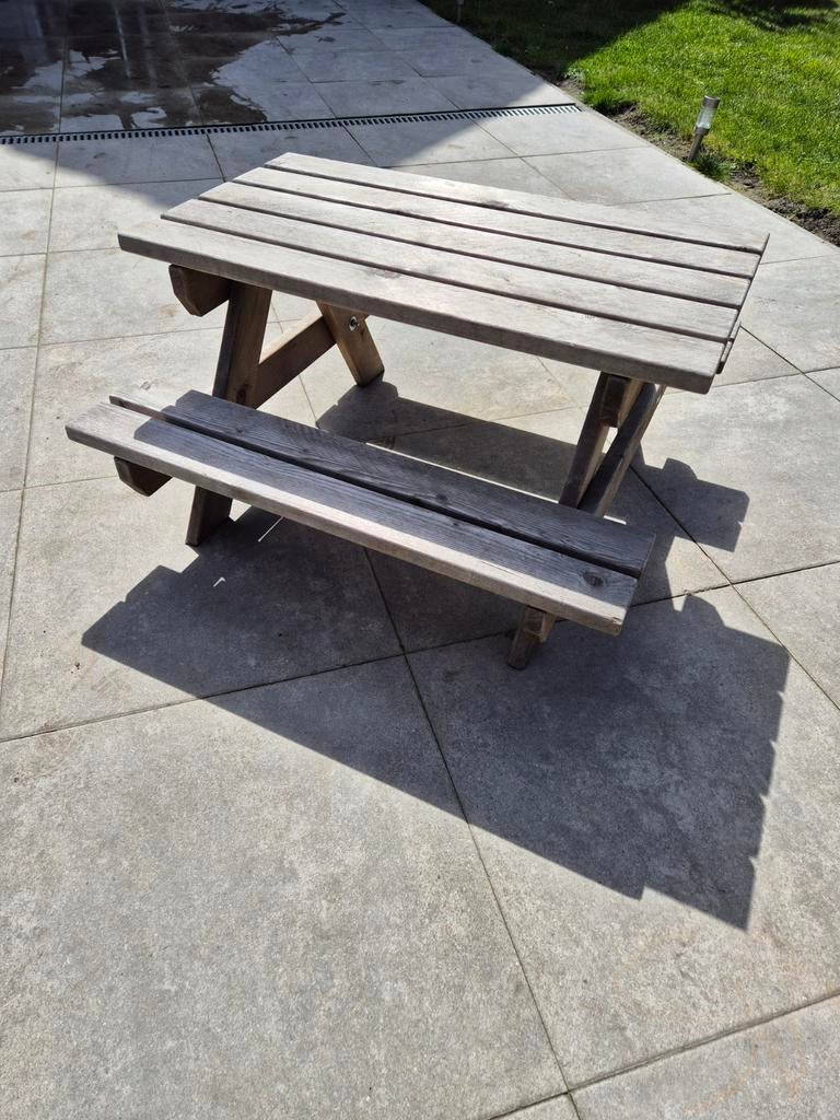 Picknicktafel voor kinderen 90x90x49 cm, Tuin en Terras, Picknicktafels, Gebruikt, Vierkant, Hout, Ophalen