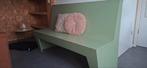 Zelfgemaakt houten bankje voor eettafel - Groen., Ophalen, Gebruikt, Minder dan 75 cm, 150 tot 200 cm