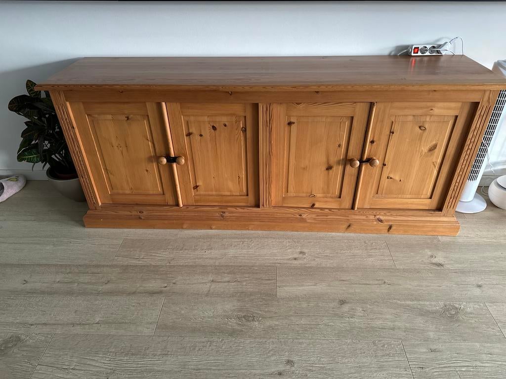 Antieke houten servieskast / schappenkast, Gebruikt, 150 tot 200 cm, Ophalen of Verzenden, Grenenhout