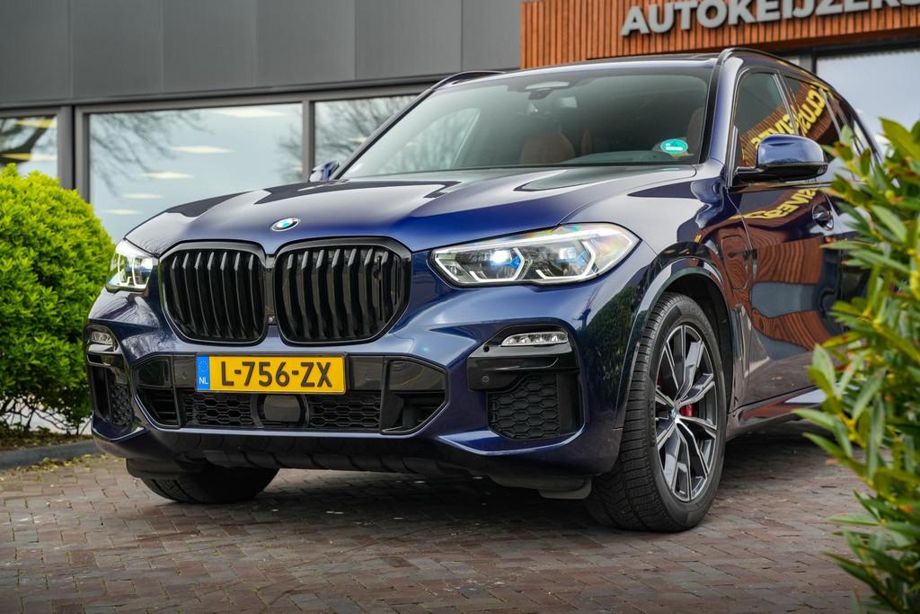 BMW X5 xDrive45e High Executive Panodak Harman Kardon 360 Bo, Auto's, Gebruikt, 394 pk, Blauw, Lichtsensor