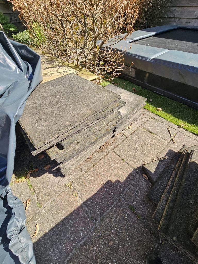 Rubberen tegels 40x40, Tuin en Terras, Tegels en Klinkers, Ophalen of Verzenden, Gebruikt, Rubber, Overige typen
