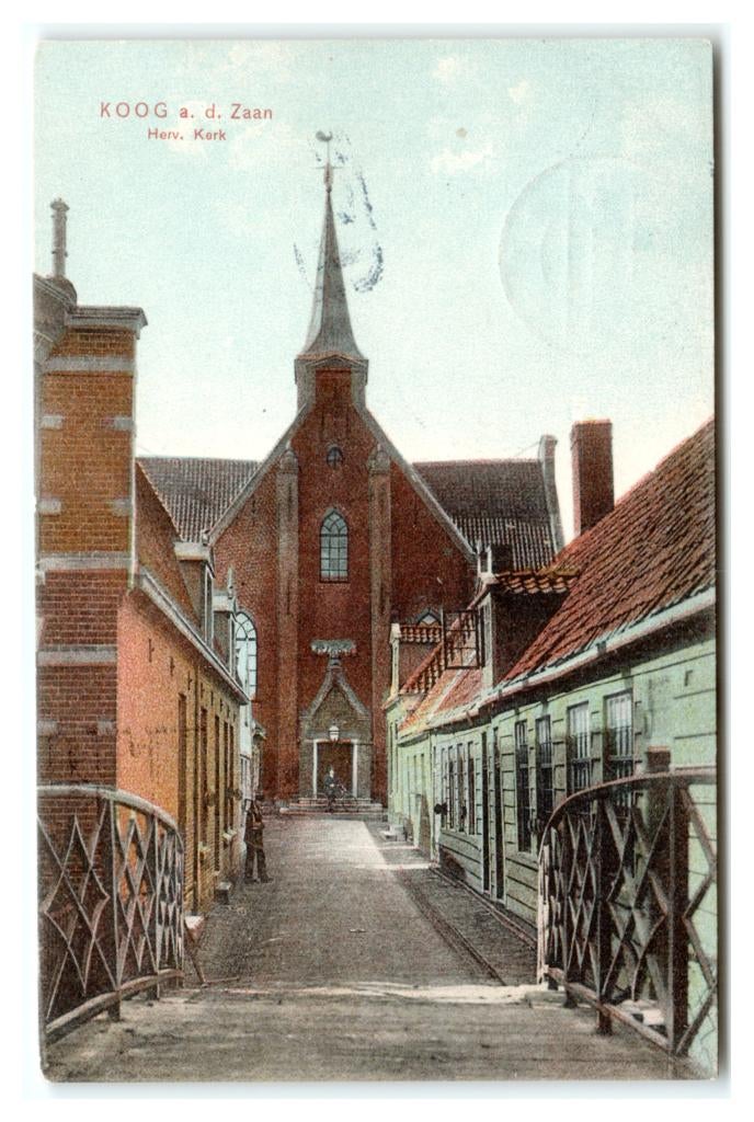 Koog aan de Zaan, Herv. Kerk, Verzenden, Voor 1920, Gelopen, Noord-Holland