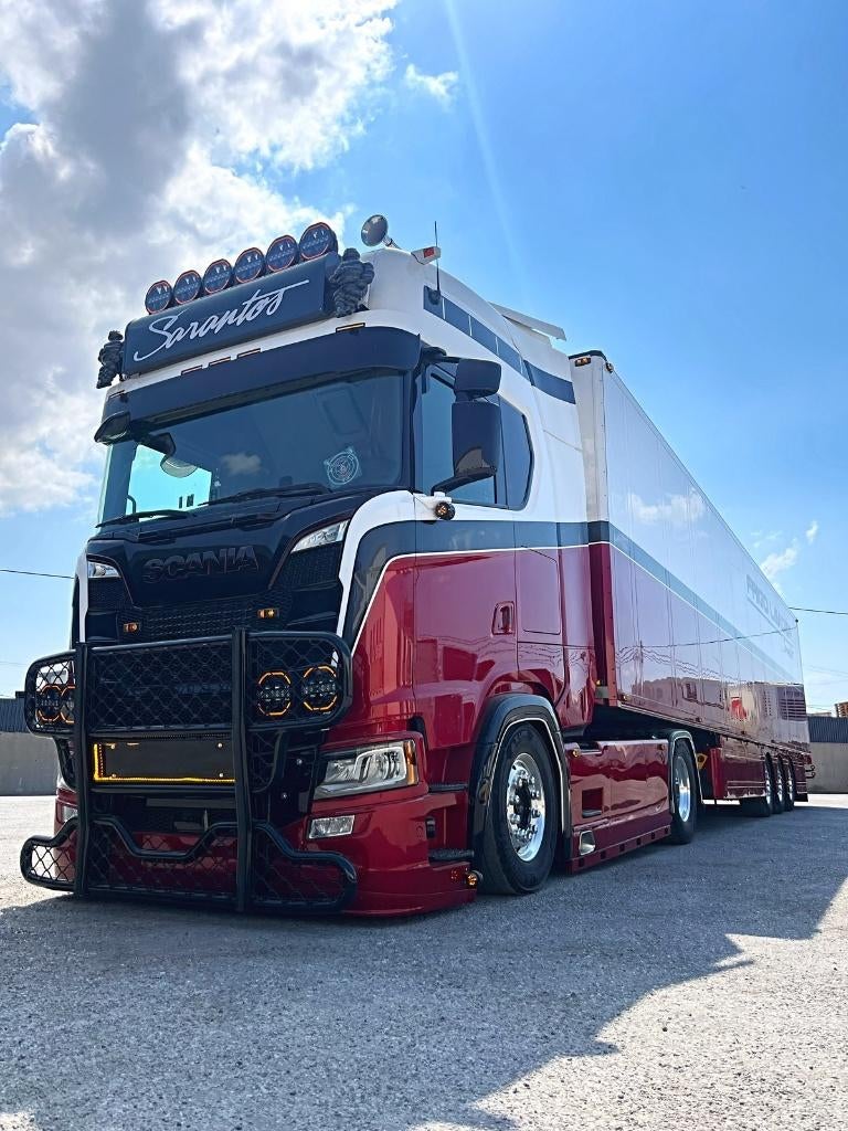 TEKNO SCANIA  NGS 4X2 MET 3 AS KOELOPLEGGER  SARANTOS, Hobby en Vrije tijd, Modelauto's | 1:50, Ophalen of Verzenden, Nieuw, Bus of Vrachtwagen