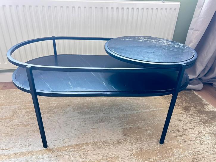 Riverdale salontafel Mara - Zwart marmerlook, Huis en Inrichting, Tafels | Salontafels, Gebruikt, Minder dan 50 cm, 50 tot 100 cm