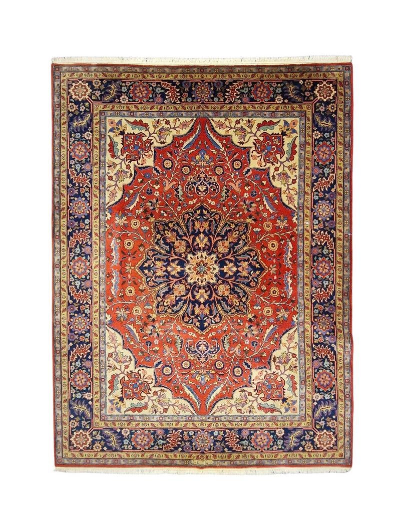 Groot Perzisch tapijt 350x250 wollen vloerkleed handgeknoopt, Huis en Inrichting, Stoffering | Tapijten en Kleden, Zo goed als nieuw