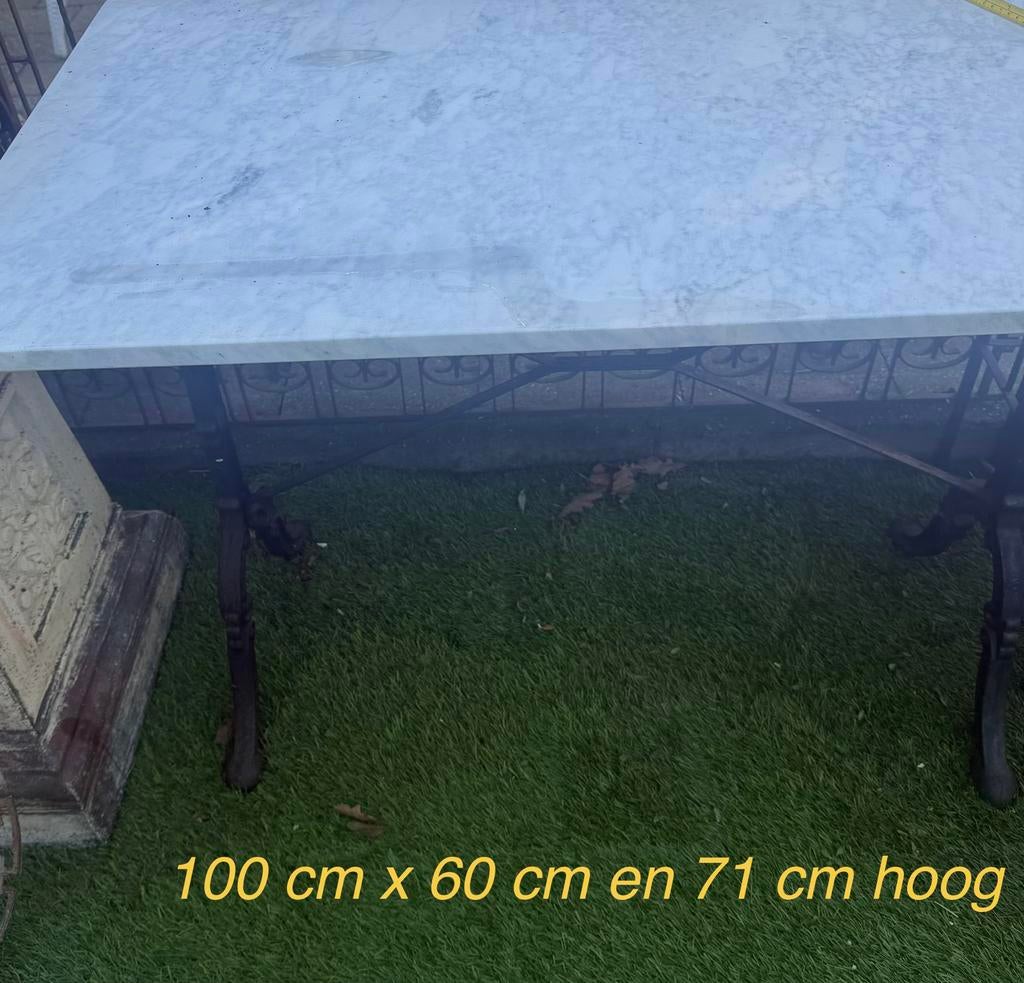 Marmeren tuintafels, Ophalen, Zo goed als nieuw, Rond, Metaal