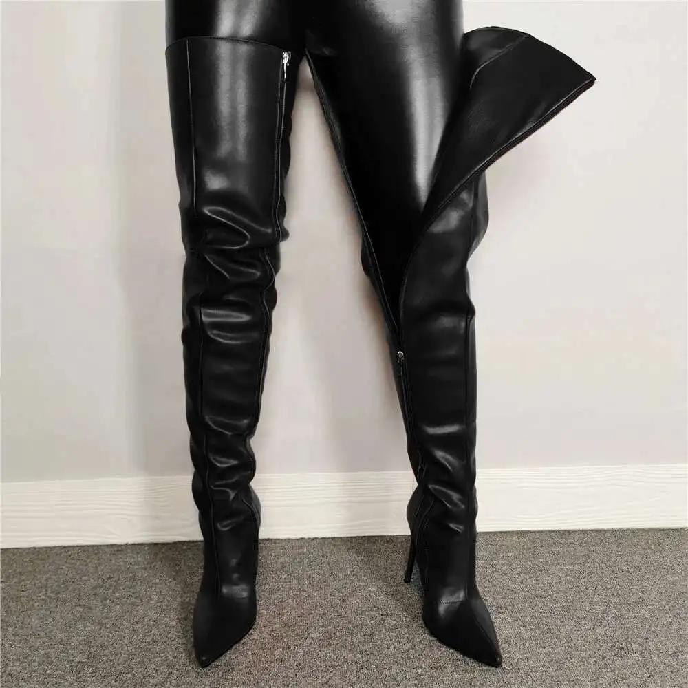 Zwarte leren overknee dames laarzen met rits, Kleding | Dames, Schoenen, Verzenden, Nieuw, Zwart, Hoge laarzen
