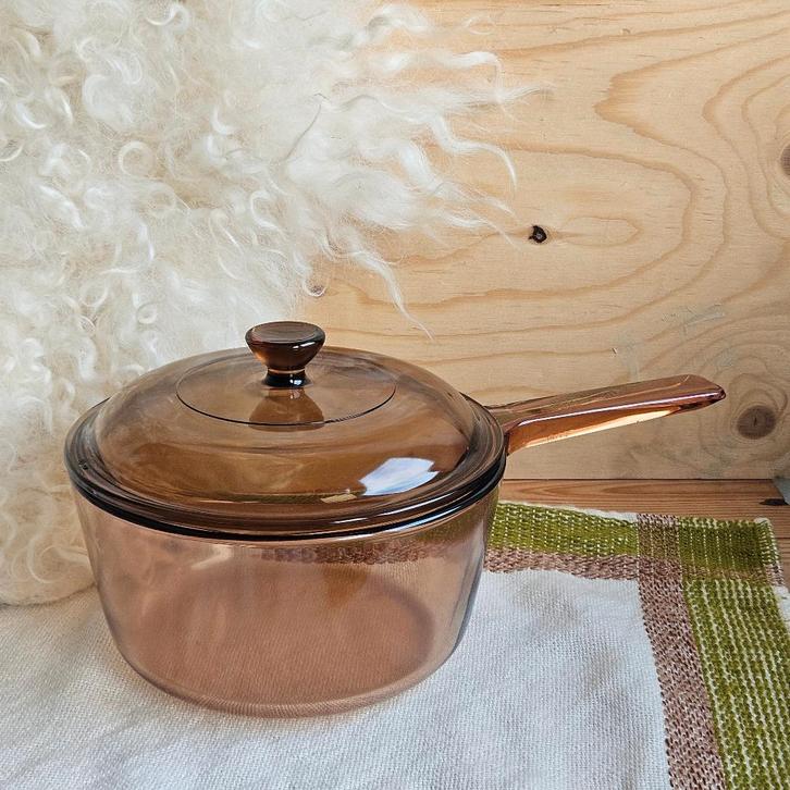 Vision Corning France hittebestendige glazen pan, Huis en Inrichting, Keuken | Potten en Pannen, Zo goed als nieuw, Koekenpan of Braadpan