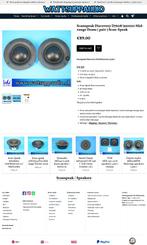 Scanspeak Discovery D7608/920010 Mid-range Dome Scan-speak, Gebruikt, ., Ophalen of Verzenden, 60 tot 120 watt