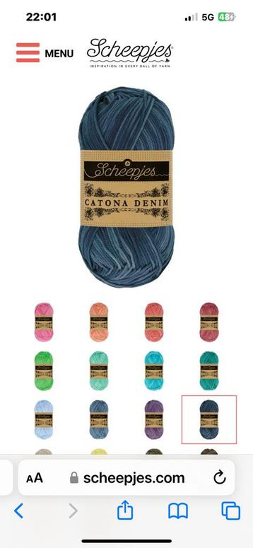 Gezocht: Scheepjes Catona Denim blauw en ecru beschikbaar voor biedingen