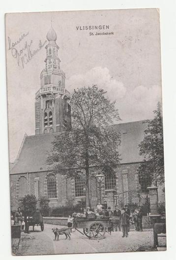Vlissingen St. Jacobskerk hondenkar trekhond kaart 1911 beschikbaar voor biedingen