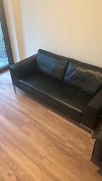 Montel zwart leren bank, Ophalen, Zo goed als nieuw, 75 tot 100 cm, Leer
