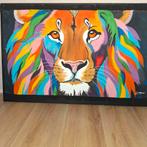 Schilderij leeuw. Originele Afrikaanse geschilderd., Ophalen of Verzenden