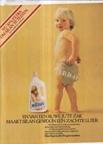 Retro reclame 1980 Silan wasverzachter peuter in jute luiers, Overige typen, Ophalen of Verzenden