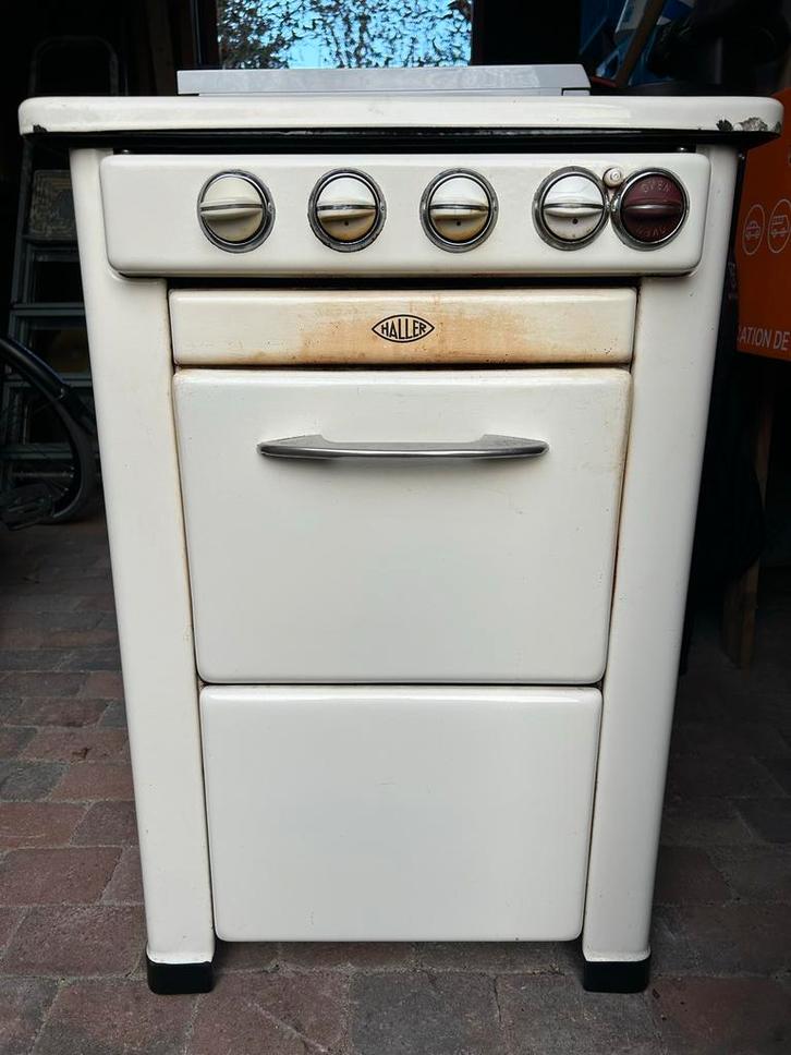 Vintage Haller Gasfornuis - Jaren 50 Keuken Nostalgie, Witgoed en Apparatuur, Fornuizen, Gebruikt, Vrijstaand, Gas, 4 kookzones