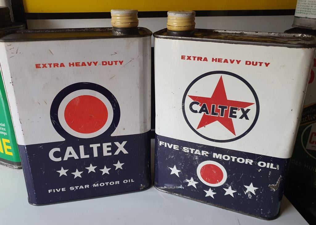 Caltex olie blikken, Verzamelen, Ophalen of Verzenden