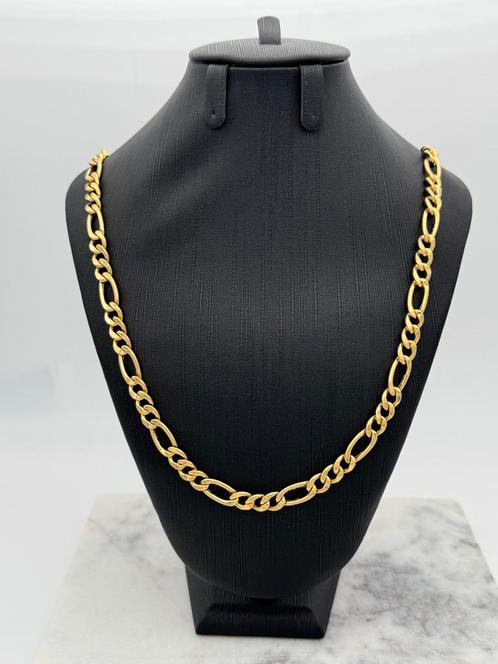 Prachtige 14 karaat geelgoud figaro ketting 60 cm, Sieraden, Tassen en Uiterlijk, Kettingen, Nieuw, Goud, Ophalen of Verzenden