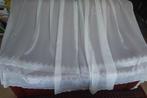 3 Stuks helderwitte vitrage met kantrand aan onderzijde., 100 tot 150 cm, 200 cm of meer, Wit, Ophalen of Verzenden