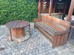 Gratis opknap tuinbank + tafel, Gebruikt, Hout, Ophalen