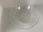 Nybro Zweden Glazen Schaal met Boot Motief, Ophalen of Verzenden