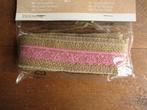 Jute lint, linnen lint met roze kanten strook, 2 meter, Ophalen of Verzenden, Nieuw, Versiering of Embellishment, Overige merken