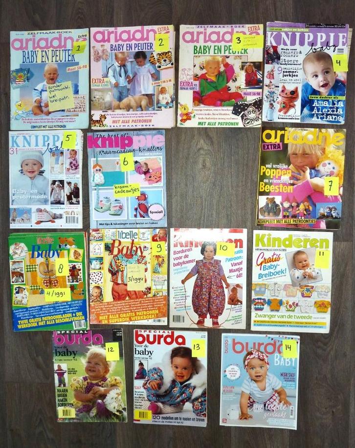 ARIADNE EXTRA/Libelle Baby/Knippie Baby/Burda Baby/Kinderen, Hobby en Vrije tijd, Breien en Haken, Zo goed als nieuw, Patroon of Boek