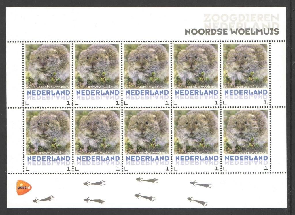 Postzegels Zoogdieren in Nederland: Noordse Woelmuis, Ophalen of Verzenden, Na 1940, Postfris