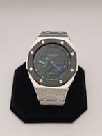 Custom G Shock GA-2100 zwart/zilver/blauw AP look, Ophalen of Verzenden, Nieuw, Casio G-Shock