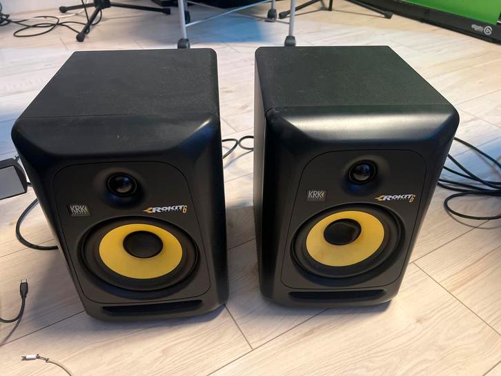 KRK Rokit 6 RP6 G3 set met kabels, Audio, Tv en Foto, Luidsprekers, Gebruikt, Front, Rear of Stereo speakers, Overige merken, Ophalen of Verzenden