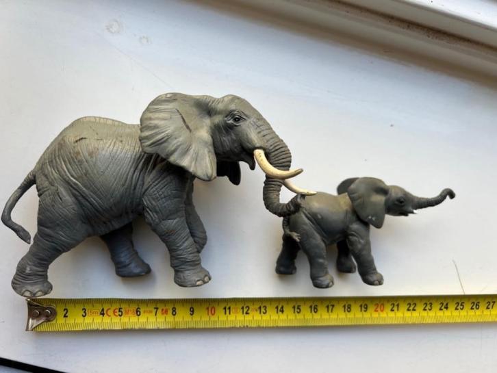 Papo Afrikaanse olifant + olifantenkalf (set) – 2002/2003, Verzamelen, Dierenverzamelingen, Gebruikt, Beeldje of Figuurtje, Wild dier