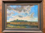 Landschap olieverf R. Crabbé 40x30 cm, Antiek en Kunst, Ophalen of Verzenden
