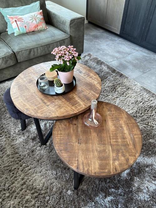 Hele mooie set salontafeltjes, Huis en Inrichting, Tafels | Salontafels, Zo goed als nieuw, Minder dan 50 cm, 50 tot 100 cm, 50 tot 100 cm