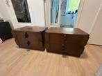 Set van 2 vintage nachtkastjes met lades(pickup today!), Huis en Inrichting, Slaapkamer | Nachtkastjes, Gebruikt, Minder dan 45 cm