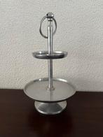Zilverkleurige metalen etagère 26 cm hoog, Huis en Inrichting, Woonaccessoires | Etagères, Ophalen of Verzenden, Gebruikt