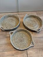 Rieten decoratie dienbladen, Ophalen, Zo goed als nieuw