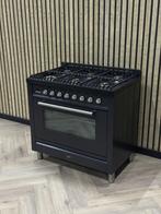Boretti Zwart 90cm Gas 6 pits + Multifunctionele Oven, 60 cm of meer, Grill, Ophalen of Verzenden, Zo goed als nieuw