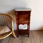 SALE Antiek Faux Bamboo nachtkastje met marmer blad vintage, Ophalen