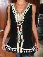 Bohemian kort kanten tuniek jurkje maat S, Ophalen, Azara Paris, Zwart, Maat 36 (S)