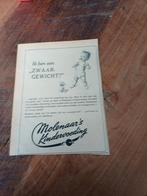 Advertentie Molenaar s kindervoeding zwaargewicht 1948, Verzamelen, Ophalen of Verzenden, Zo goed als nieuw, Overige typen