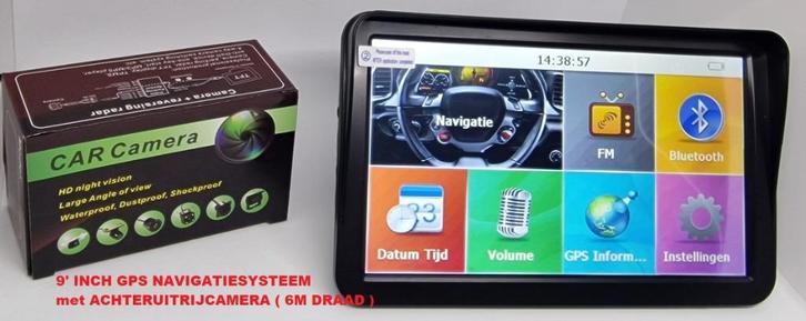 9” XXL Auto /Camper / Bus GPS met Achteruitrijcamera Bedrade, Caravans en Kamperen, Camper-accessoires, Nieuw, Ophalen of Verzenden