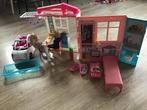 Inklapbaar barbiehuis met barbie, ken, baby, auto, Kinderen en Baby's, Speelgoed | Poppenhuizen, Ophalen, Zo goed als nieuw, Poppenhuis